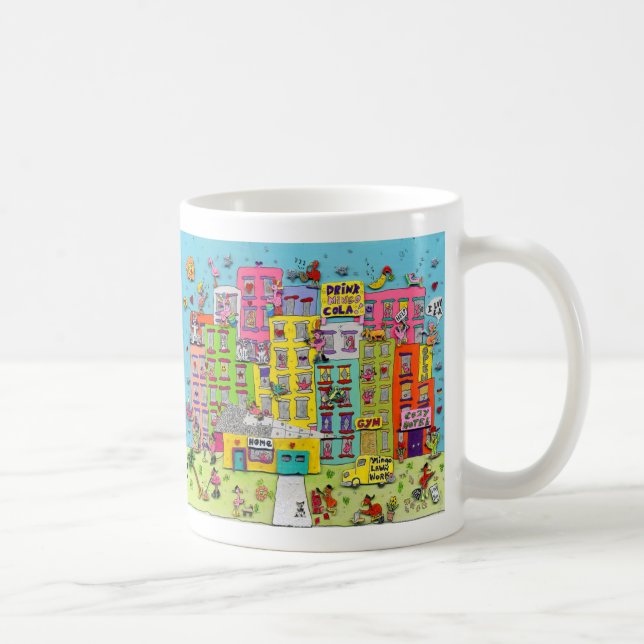 Mug Flamants roses à la maison (Droite)