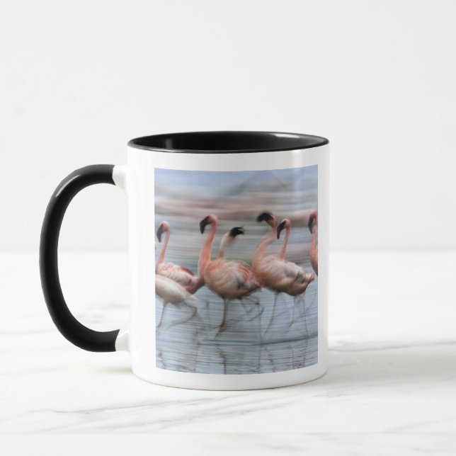 Mug Flamants roses en mouvement, Phoenicopterus (Gauche)
