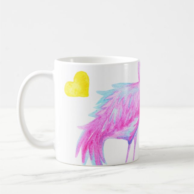 Mug Flamants roses gracieux : aquarelle romance (Gauche)