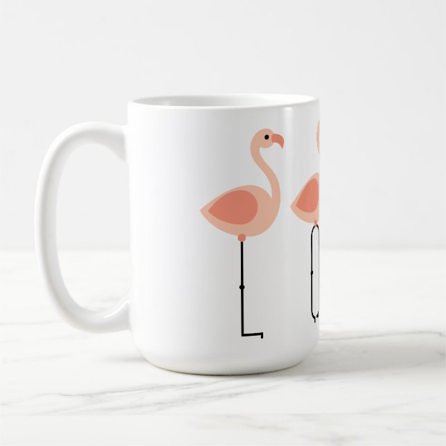 Mug Flamants roses L-O-V-E - Flamant rose rose LOVE Co (Gauche)