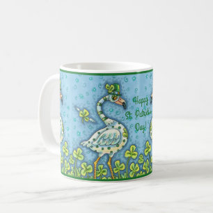 MUG FLAMANTS ROSES POLKA DOT VERT, FUNNY ST. JOUR DE P