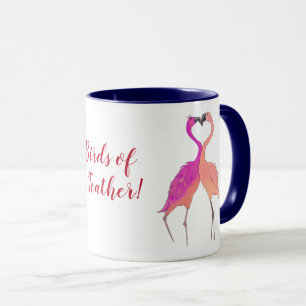 Mug Flamants roses rose vif en Inséparables de plumes