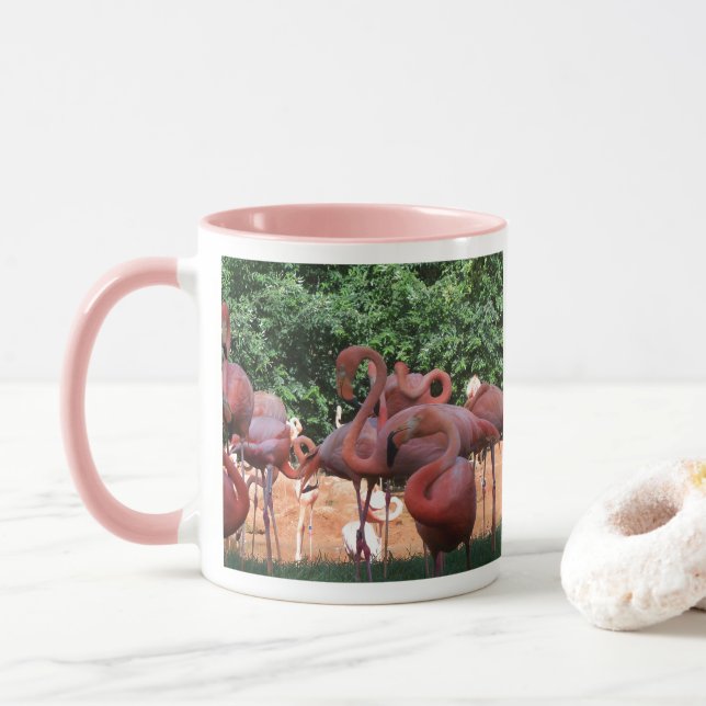 Mug Flamants roses Roses (Avec donut)
