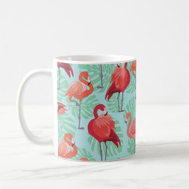 Mug Flamants roses roses : Exotic Seamless Motif. (Gauche)