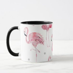 Mug Flamants roses roses Gris Pois Chic Motif