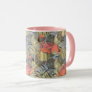 Mug Flamants roses sur un arrière - plan abstrait.