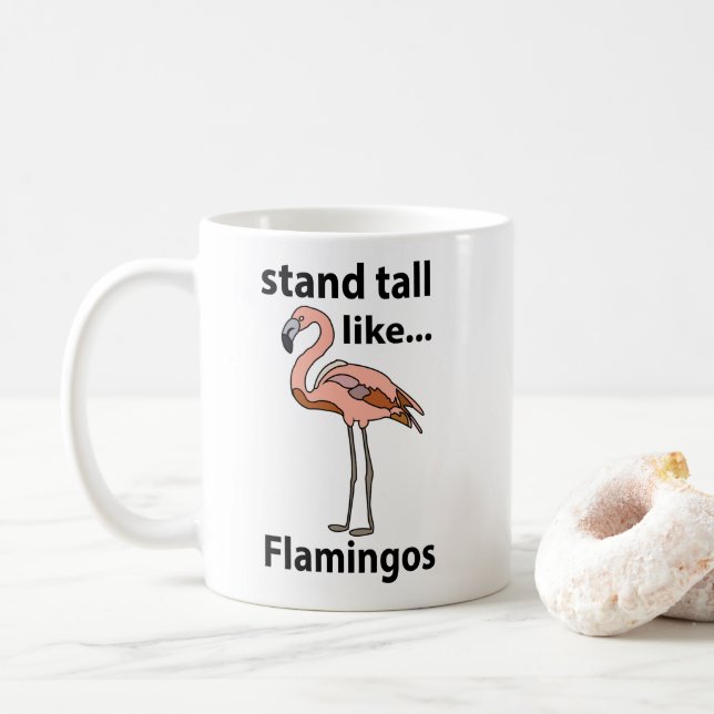 Mug Flamants se tiennent debout comme des flamants ros (Avec donut)