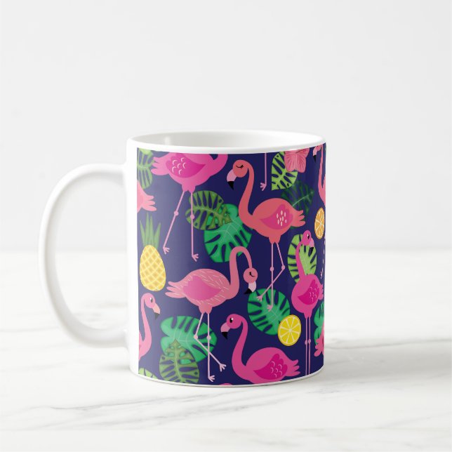 Mug Flamants vintages, éléments d'été motif (Gauche)