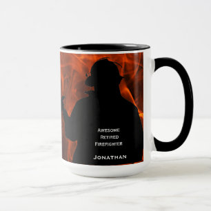 Mug Flames personnalisées Pompier retraite