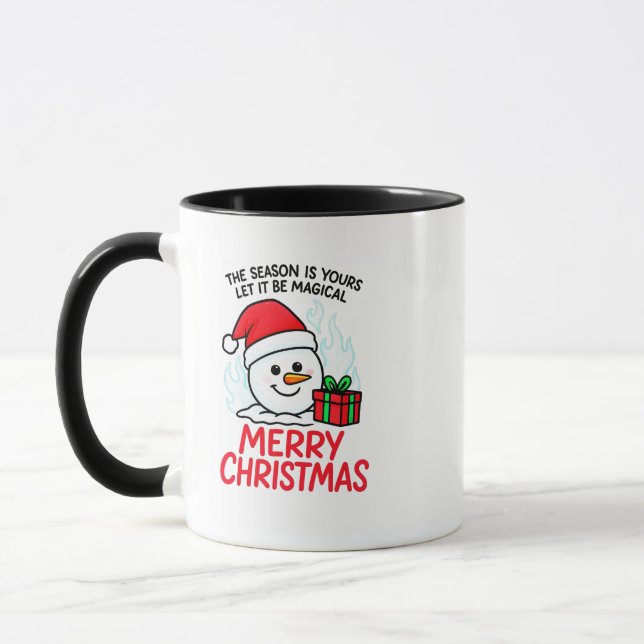 Mug Flaming Snowman Merry Christmas Funny Holiday Gift (Gauche)