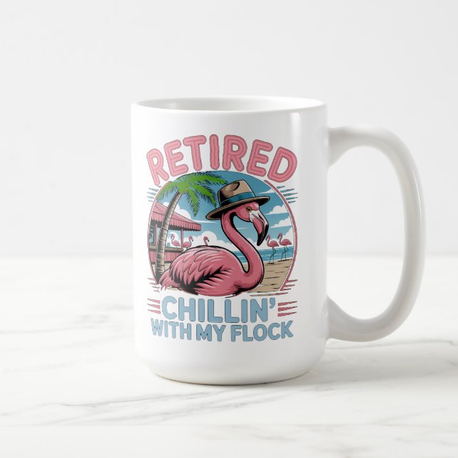 Mug Flamingo Chillin Tropical Beach Humour Retraite (Droite)
