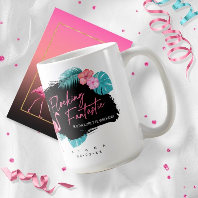 Mug Flamingo Enterrement de Vie de Jeune Fille Rassemb (Créateur téléchargé)