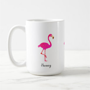 Mug Flamingo et calligraphie rose mou
