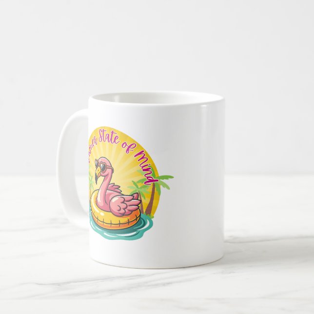 Mug Flamingo Rétro Groovy État d'Esprit Été Café (Devant gauche)