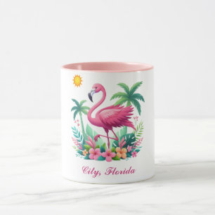 Mug Flamingo rose tropicale/Floride