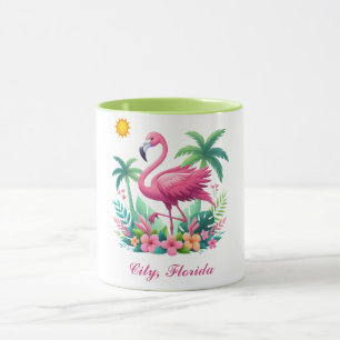 Mug Flamingo rose tropicale/Floride