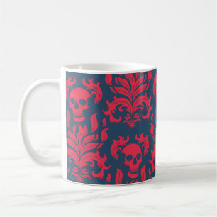Mug Flamme crânienne Damas en s'accrochant rouge sur b