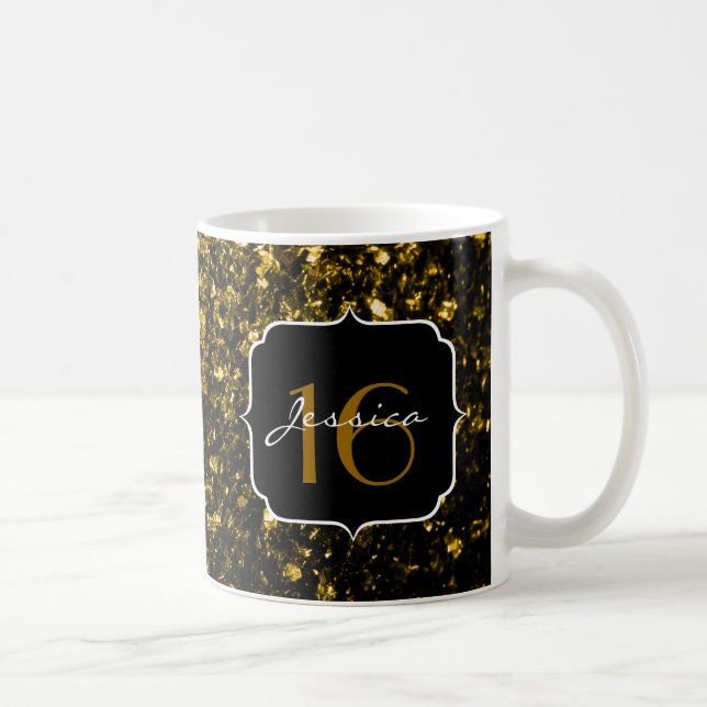 Mug Flamme de parties scintillant jaune foncé brille d (Droite)