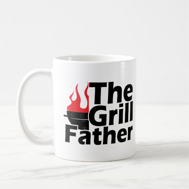 Mug Flammes amusantes Fête des pères Année Grillfather (Gauche)