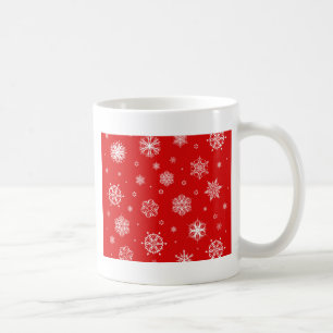 Mug Flammes blanches sur arrière - plan rouge