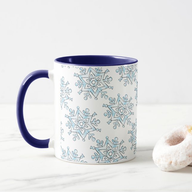 Mug Flammes de neige de Noël mignonnes, Blizzard de ne (Avec donut)