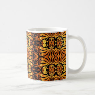 Mug flammes orange totem autochtone pôle tribal motif