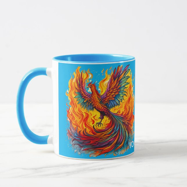 Mug Flammes Phoenix de l'Imaginaire mignon (Gauche)