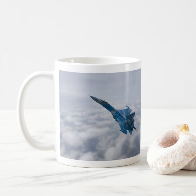 Mug Flanker SU-27 Au-Dessus Des Nuages (Avec donut)