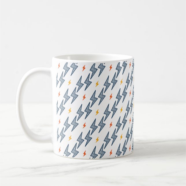 Mug Flash. Éclair Motif sans couture. Arrière-plan (Gauche)