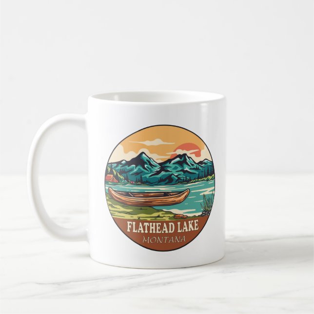 Mug Flathead Lake Montana Emblème de pêche nautique (Gauche)