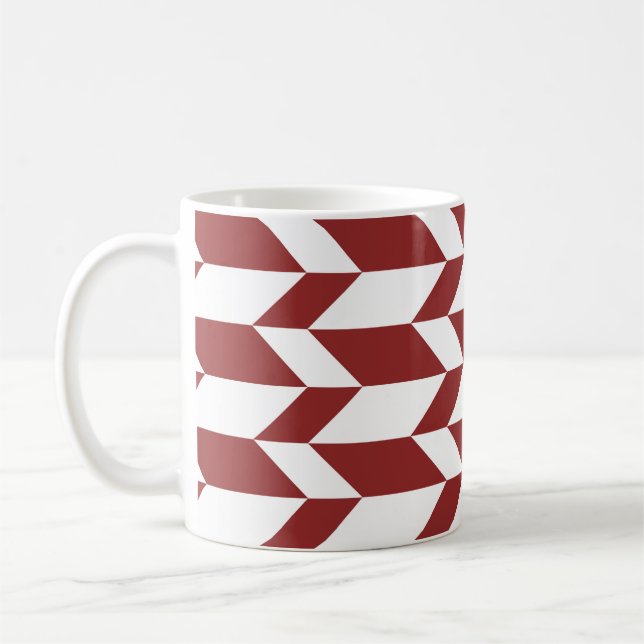 Mug Flèche Chevron Gras Deux Tons Blancs Rouge (Gauche)
