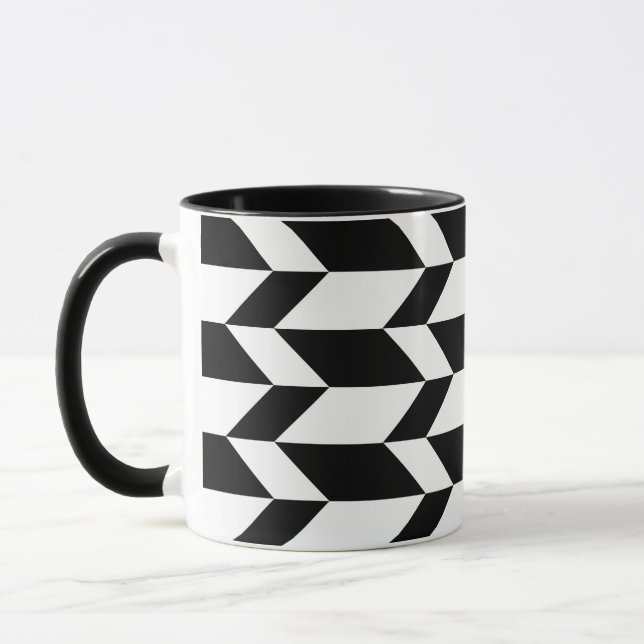 Mug Flèche Chevron Gras Deux Tons Bleu Noir & Blanc (Gauche)
