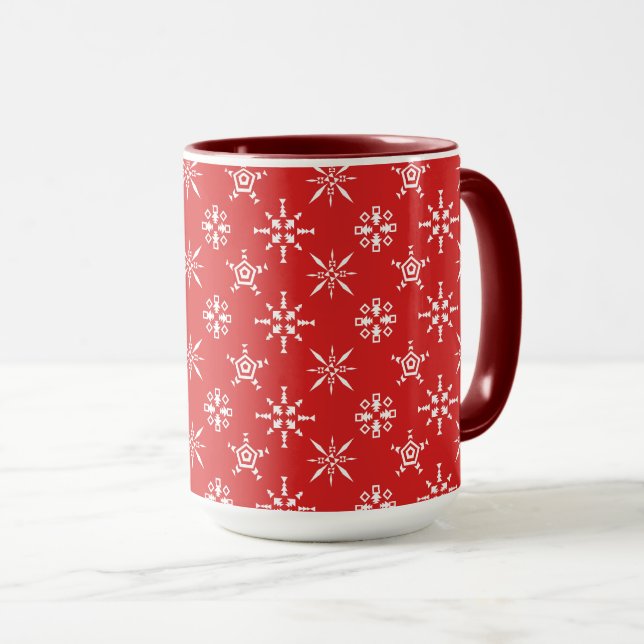 Mug Flèche de neige blanche avec couleurs personnalisé (Devant droit)
