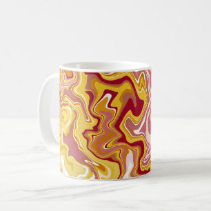 Mug Flèches Abstraites en rouge, jaune, rose et blanc