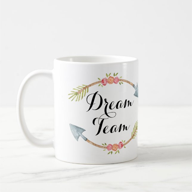 Mug Flèches de la tribu 'Dream Team' aquarelle (Gauche)