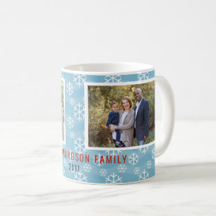 Mug Flèches de neige de Noël photo de famille personna