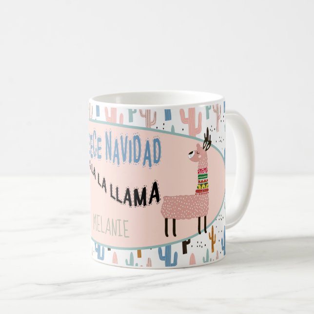 Mug Fleece Navidad Christmas Llamas (Devant droit)