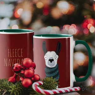 Mug 'Fleece Navidad' Llama Dessin Animé Drôle Festif R