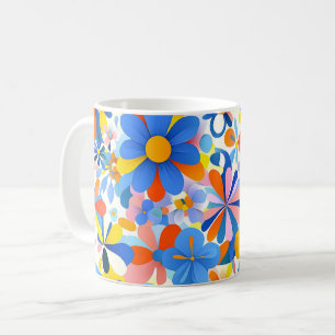 Mug Fleur 3D avec fleurs botaniques colorées, Cadeau C