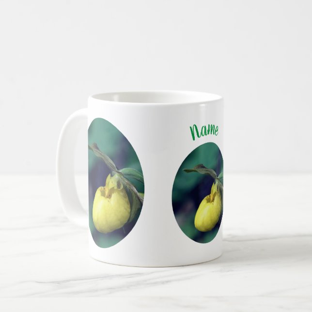 Mug Fleur à chlipper jaune personnalisée (Devant gauche)