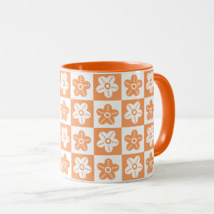 Mug Fleur à points orange blanc