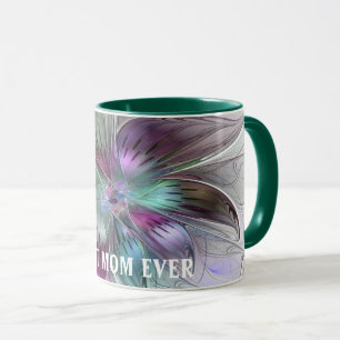 Mug Fleur Abstraite colorée Fractal Best Mom