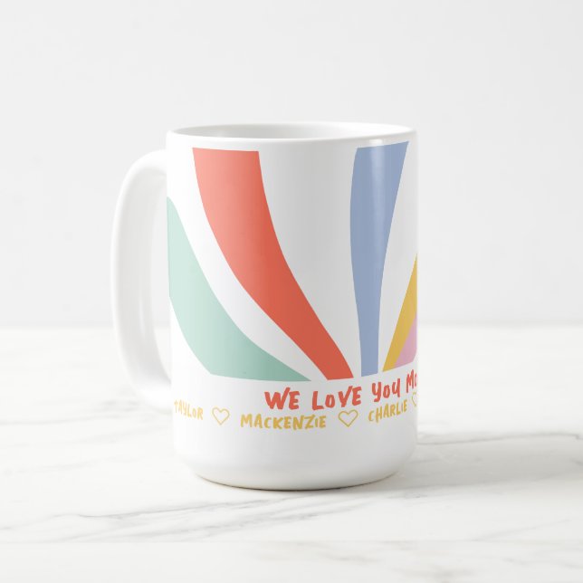Mug Fleur Abstraite et texte personnalisé (Devant gauche)