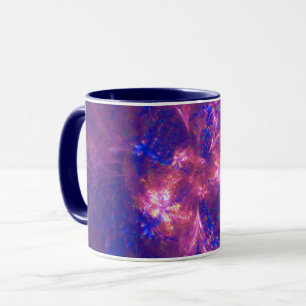 Mug Fleur Abstraite Mélange De Motifs Violet Et Bleu