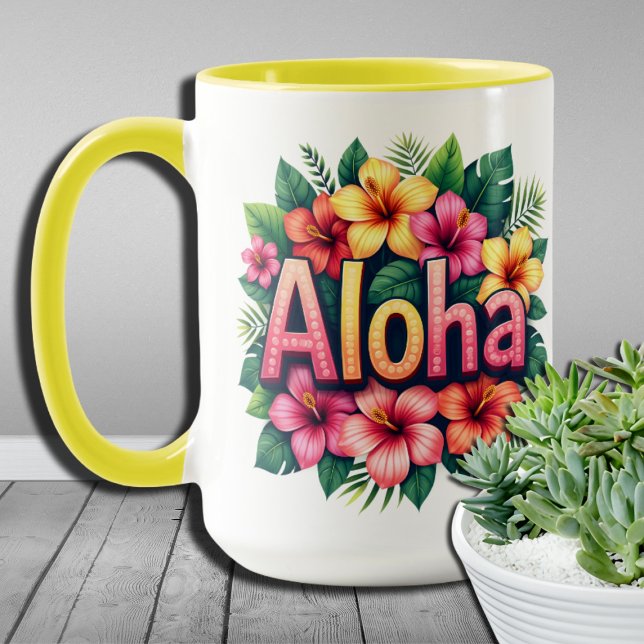 Mug Fleur Aloha Hawaïenne Vibes Tropicales (Créateur téléchargé)