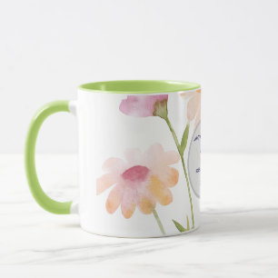 Mug fleur aquarelle modifiable