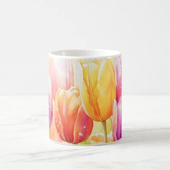 Mug Fleur Aquarelle Ressort Jardin Tulip (Centre)