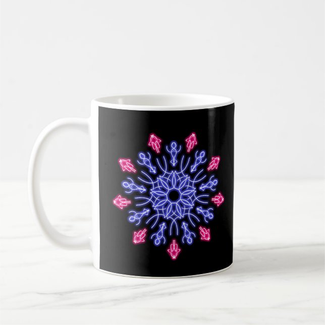 Mug Fleur au néon bleue et rouge (Gauche)