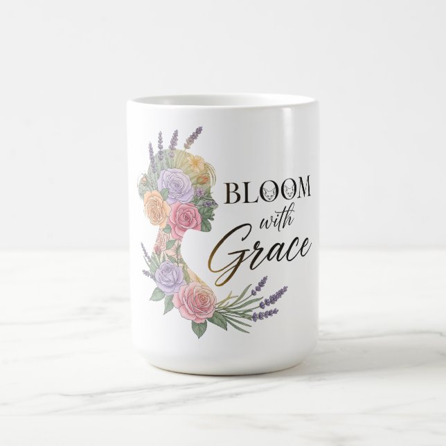 Mug Fleur avec Grace Elegant Floral Femme Silhouette (Centre)