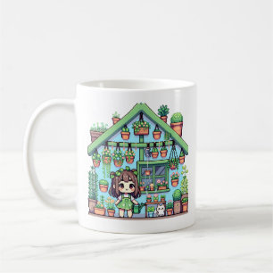 Mug Fleur avec grâce   Kawaii Girl avec Plante